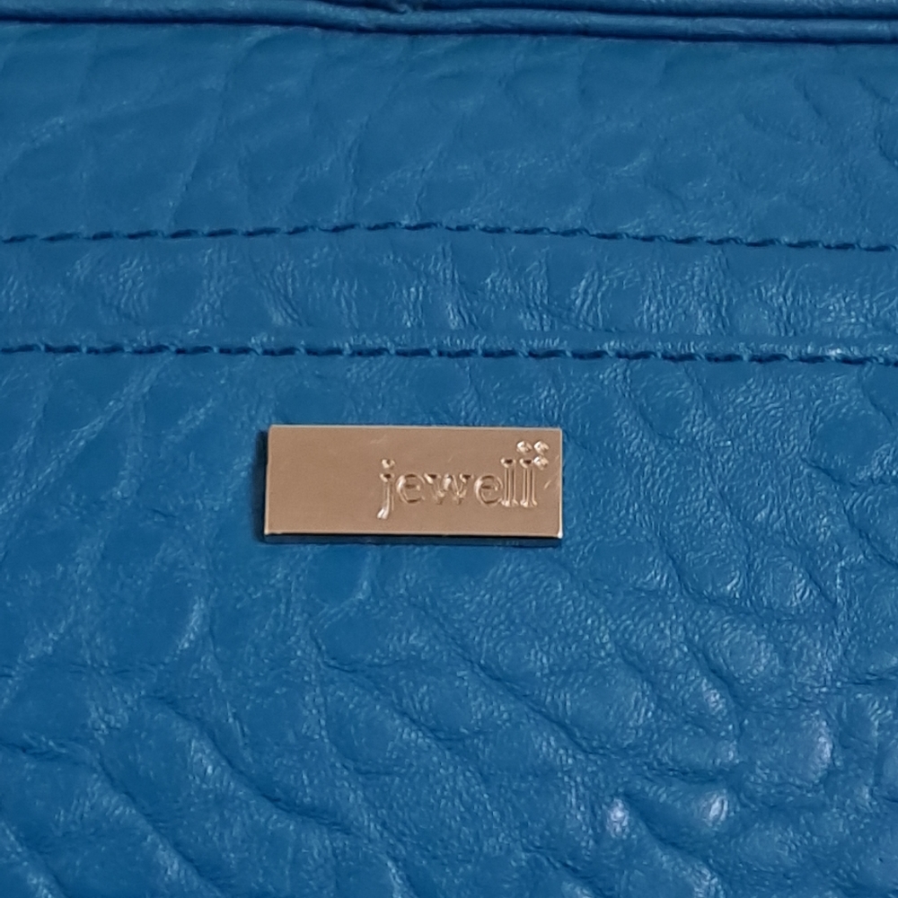 Jewell By 31 Blue Handbag Purse Satchel Women's  Faux Leather 12x10" Colorful - Picture 7 of 13